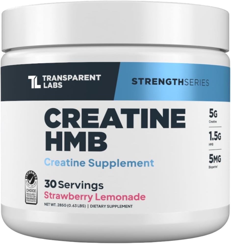 Transparent Labs Grass-Fed Whey Protein Isolate (30 Servings, Milk Chocolate) & Creatine HMB (30 Servings, Strawberry Lemonade)