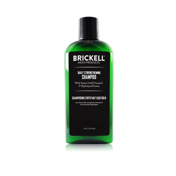 Brickell Men's Products Daily Strengthening Shampoo for Men, Mint & Tea Tree Oil To Soothe Dry and Itchy Scalp, Sulfate Free and Paraben Free, With Pro-Vitamin B5 & Hydrolyzed Protein, 8oz, Scented