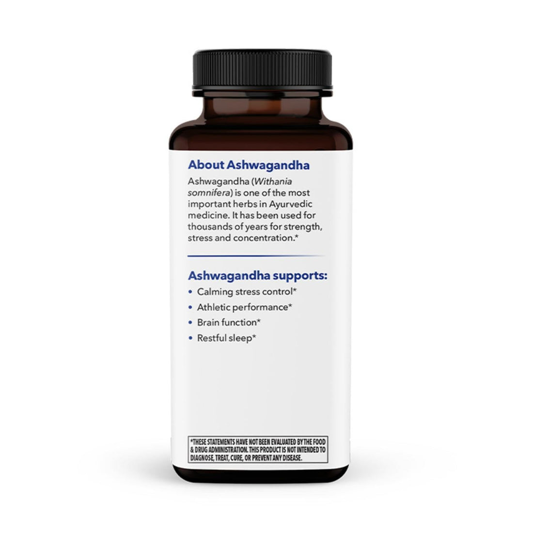 LifeSeasons Ashwagandha Root Extract supplement bottle on a white background