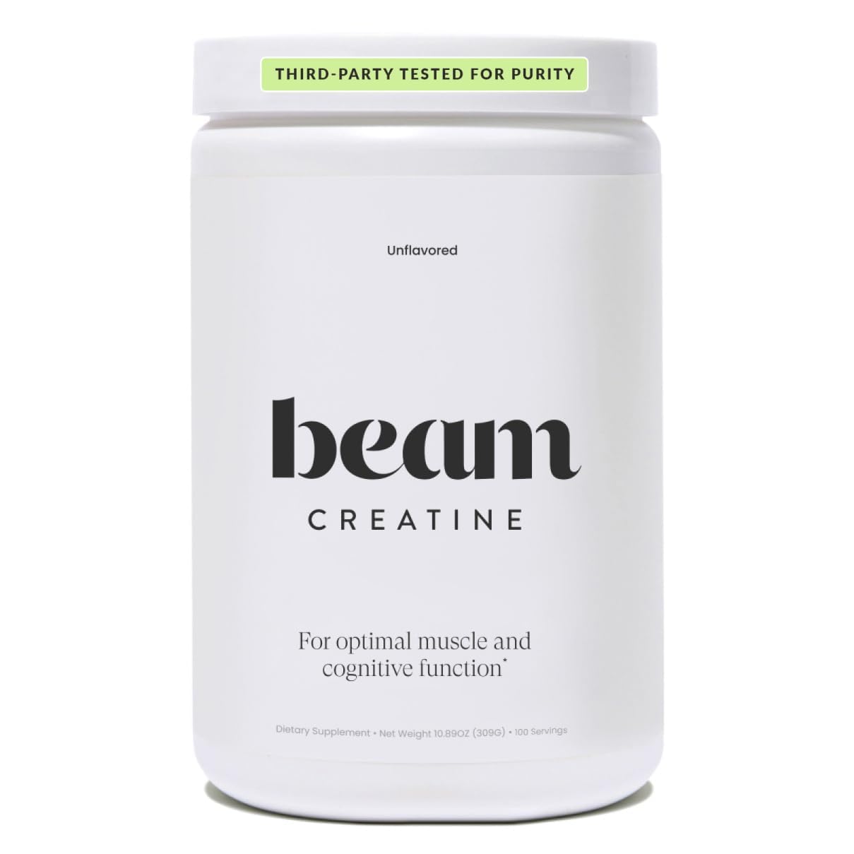 BEAM Creatine Monohydrate Powder – 5g Micronized Creatine Monohydrate, Third Party Tested Creatine for Women & Men, Muscle Strength, Growth, Recovery & Cognitive Support, Unflavored, 30 Servings