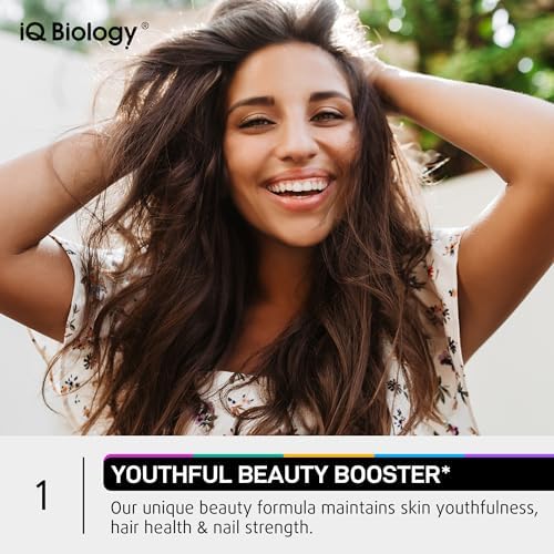 IQ BIOLOGY Ultimate Hair, Skin, & Immunity Support Bundle - Biotin for Hair Growth, Collagen & Keratin for Thinning Hair, Vitamin D3 for Strong Bones, Teeth, and Enhanced Immune Function