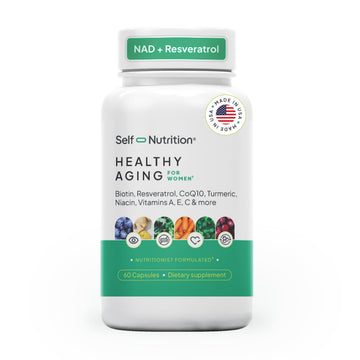 SELF NUTRITION NAD+ Resveratrol Supplement for Women – Healthy Aging Formula with CoQ10, Biotin, Turmeric & Vitamins A, C, E – Supports Energy, Skin & Longevity – 60 Capsules. Made in USA. SELF NUTRITIONBuy Supplements Australia