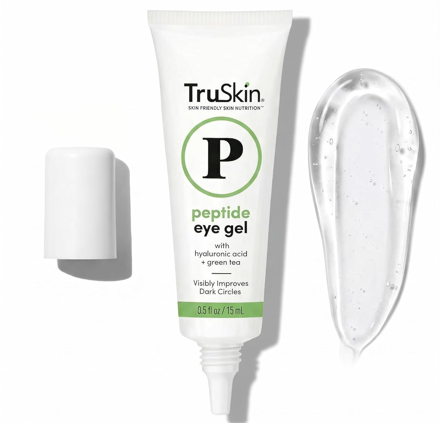 TruSkin Peptide Eye Cream Gel for Dark Circles, 0.5 fl oz | With Hyaluronic Acid to visibly smooth fine lines, hydrate and depuff tired-looking under eyes with a lightweight feel