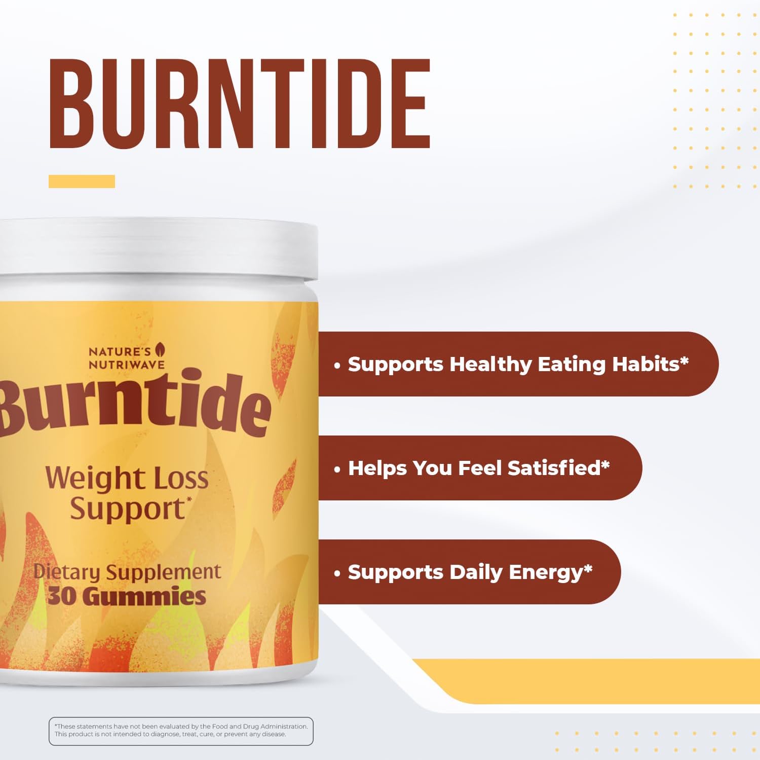 Burntide ACV & BHB Gummies – USA Made, 30 Gummies, 1 Month Supply | Apple Cider Vinegar & BHB Mineral Salts Formula, Features Calcium, Magnesium | Natural Ingredients, GMP-Certified