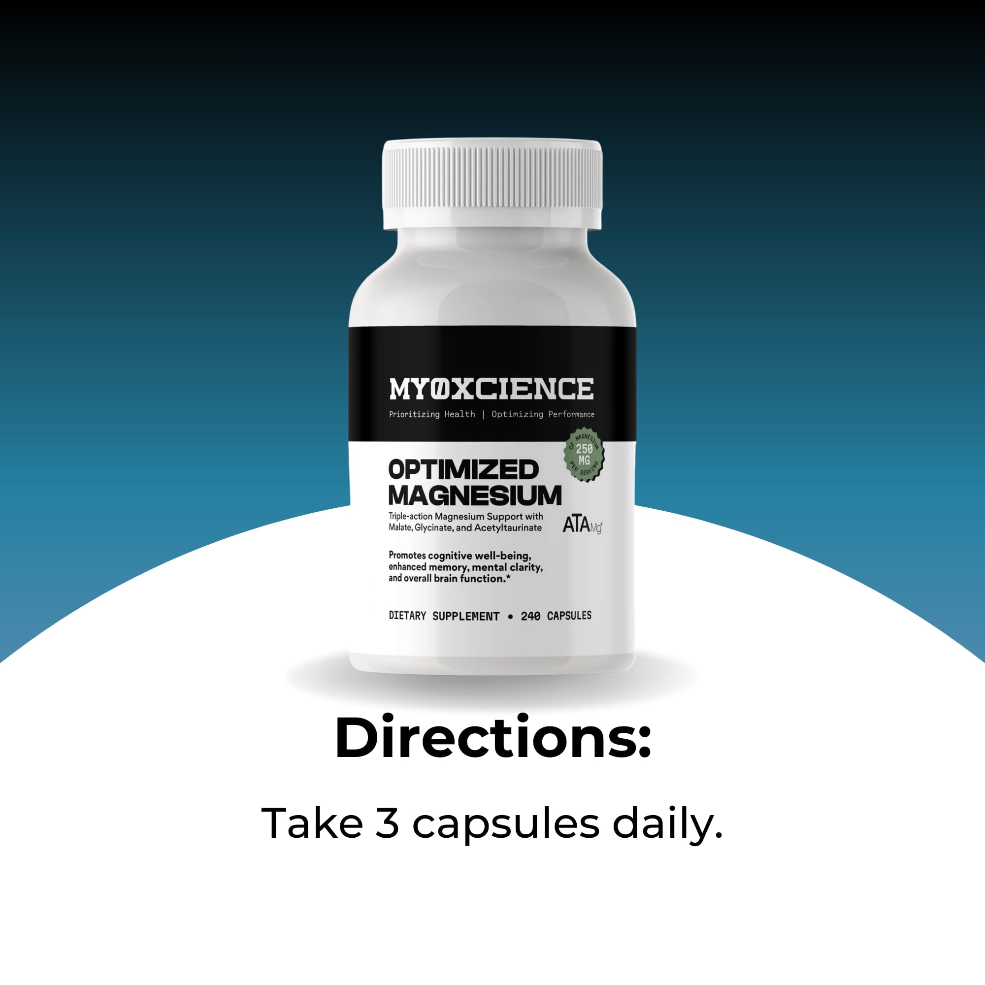 MYOXCIENCE Optimized Magnesium Glycinate + Magnesium Taurate (as ATAmag®) for High Brain Bioavailability to Support Stress Relief and Sleep | 80 Servings MYOXCIENCE buy supplements Au