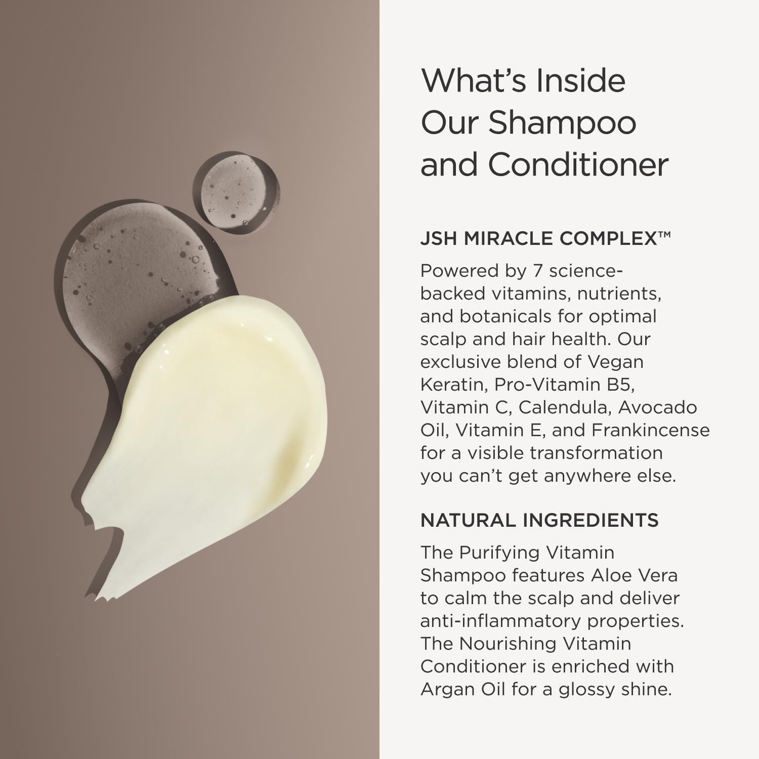 JSHealth Vitamins Shampoo & Conditioner Haircare, Virtual Bundle | Includes Purifying Keratin Shampoo & Nourishing Hair Conditioner