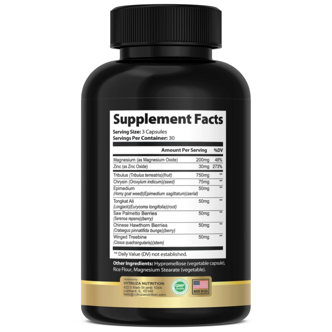 Vytruzza Nutrition Testosterone Support supplement bottle on a white background