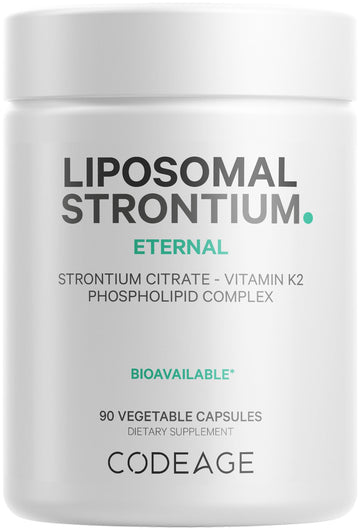 Codeage Liposomal Strontium Supplement - Strontium Citrate, Vitamin K2 MK-7, Liposomal Delivery, Non-GMO, Gluten-Free - 90 Capsules CodeageBuy Supplements Australia