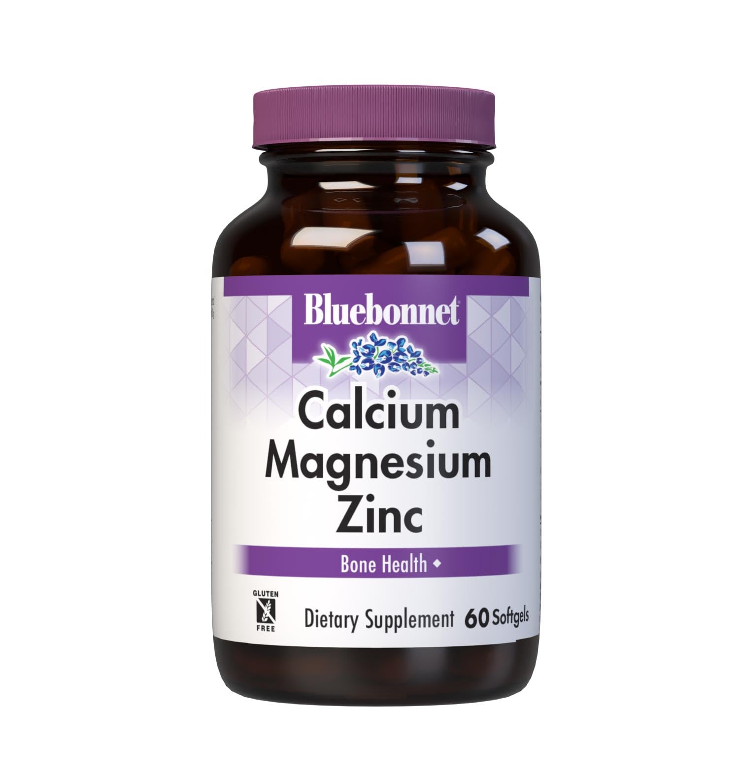 Bluebonnet Nutrition Calcium Magnesium Zinc Plus Vitamin D3, 1000 mg of Calcium, 500 mg of Magnesium and 15 mg of Zinc, 400IU Vitamin D3, For Strong Healthy Bones*, Gluten-Free, Dairy-Fee, 120 softgel