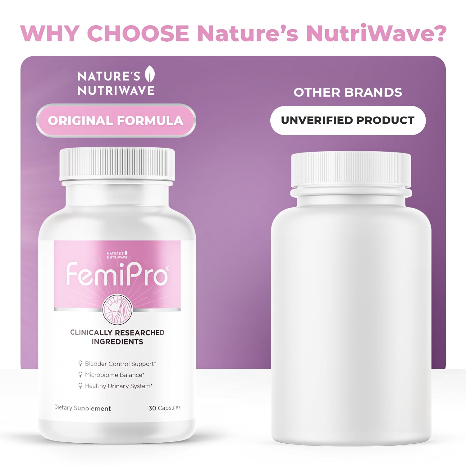 FemiPro – Herb & Probiotic Blend, USA Made – 30 Ct, 1 Month Supply | Herbal & probiotic capsule blend | Non-GMO, Made in USA | Easy-to-swallow daily capsule
