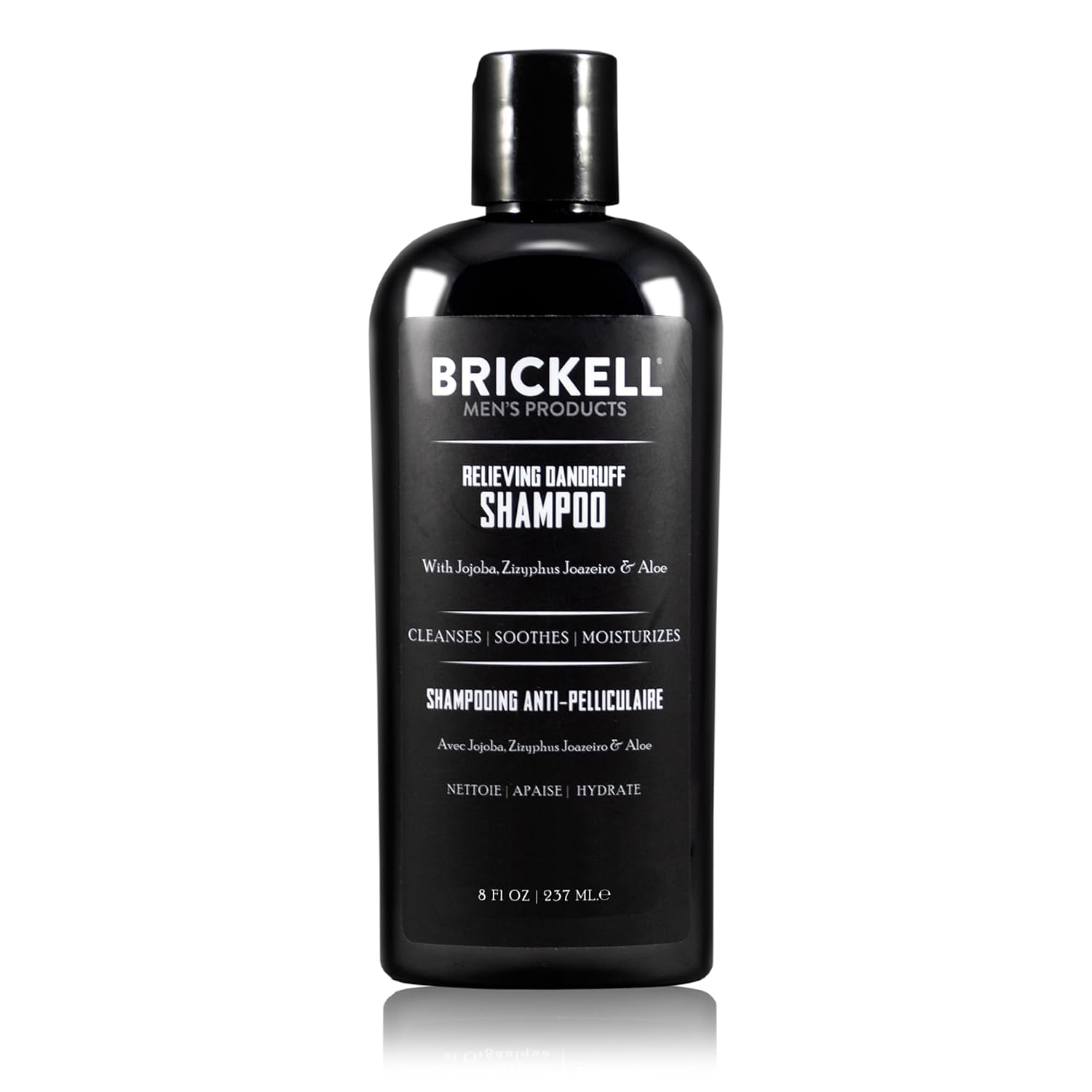 Brickell Men's Relieving Dandruff Shampoo For Men, Soothes and Eliminates Dandruff With Salicylic Acid, Ziziphus Joazeiro, and Aloe, 8oz, Scented