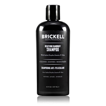 Brickell Men's Relieving Dandruff Shampoo For Men, Soothes and Eliminates Dandruff With Salicylic Acid, Ziziphus Joazeiro, and Aloe, 8oz, Scented