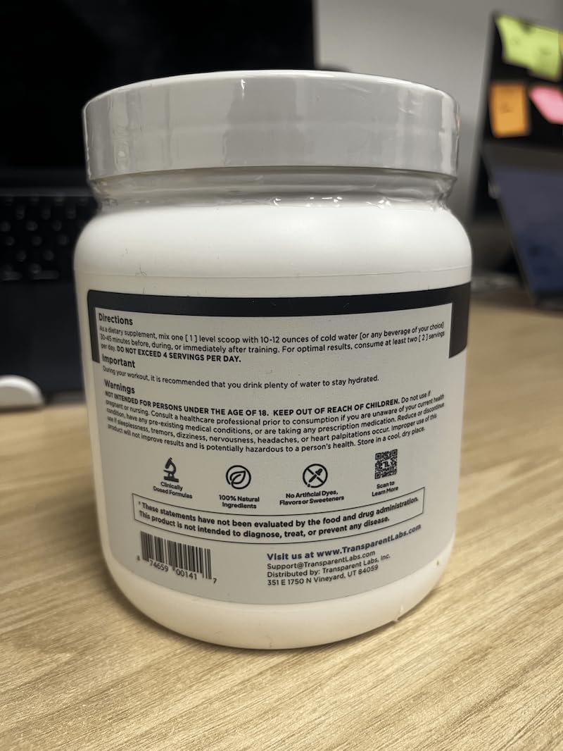 Transparent Labs BCAA Glutamine Powder (30 Servings, Strawberry Lemonade) & Creatine HMB (30 Servings, Strawberry Lemonade)