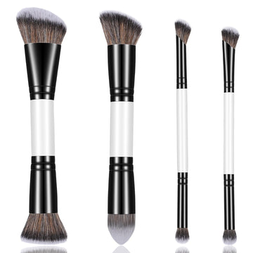 KFHENSOM 4PCS Foundation Contour Conceal Brush Set Dual-Ended Makeup Brushes Set Professional Powder Blush Concealer Eyeshadow Kabuki Foundation Brush Kit for Liquid Loose Powder Cream KFHENSOMRBuy Supplements Australia