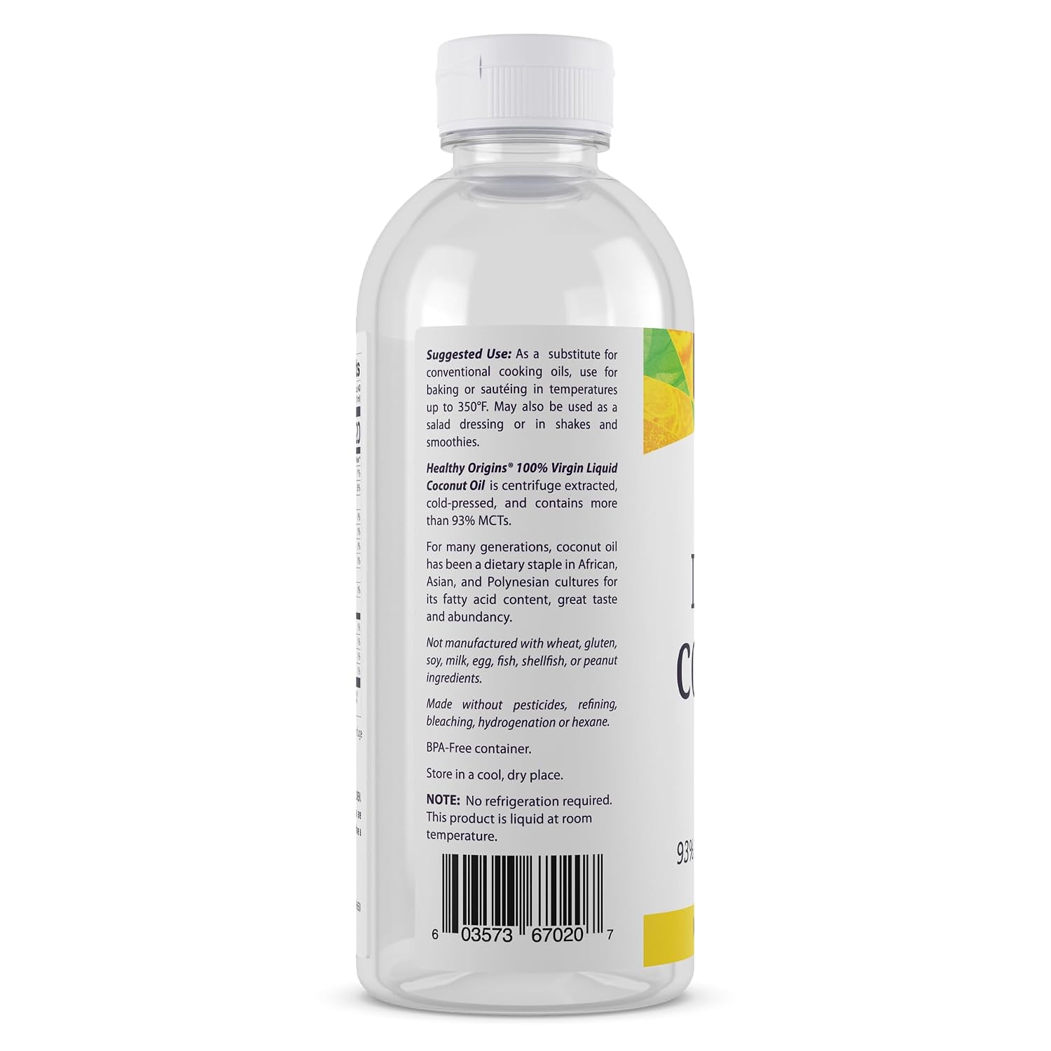 Healthy Origins Coconut Oil Liquid, 100% Virgin, 20 fl Oz
