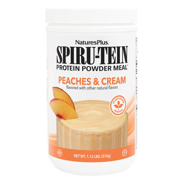NaturesPlus SPIRU-TEIN, Peaches & Cream - 1.12 lb - Plant-Based Protein Powder - Vitamins & Minerals for Energy - Vegetarian, Gluten Free - 15 Servings NaturesPlusBuy Supplements Australia