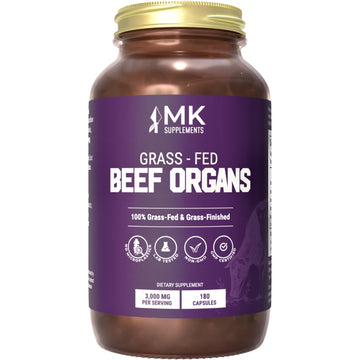 MK Supplements Grass-Fed Beef Organs Capsules | 5 Organs in Nature-Identical Ratios | B12, Copper & Heme Iron | Regeneratively Raised | 150 Capsules MK SupplementsBuy Supplements Australia