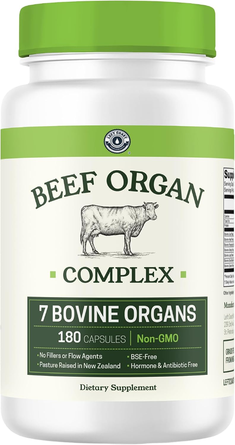 Beef Organ Complex + Organic Beef Liver + Grass Fed Heart & Liver Supplements - Organic Nutrient Dense Superfood for Overall Energy, Health, & Wellness - No Fillers, Freeze Dried Supplements