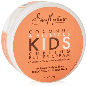SheaMoisture Kids Curl Cream for Curl Definition, Coconut & Hibiscus Styling Cream to Moisturize & Detangle, 6 oz