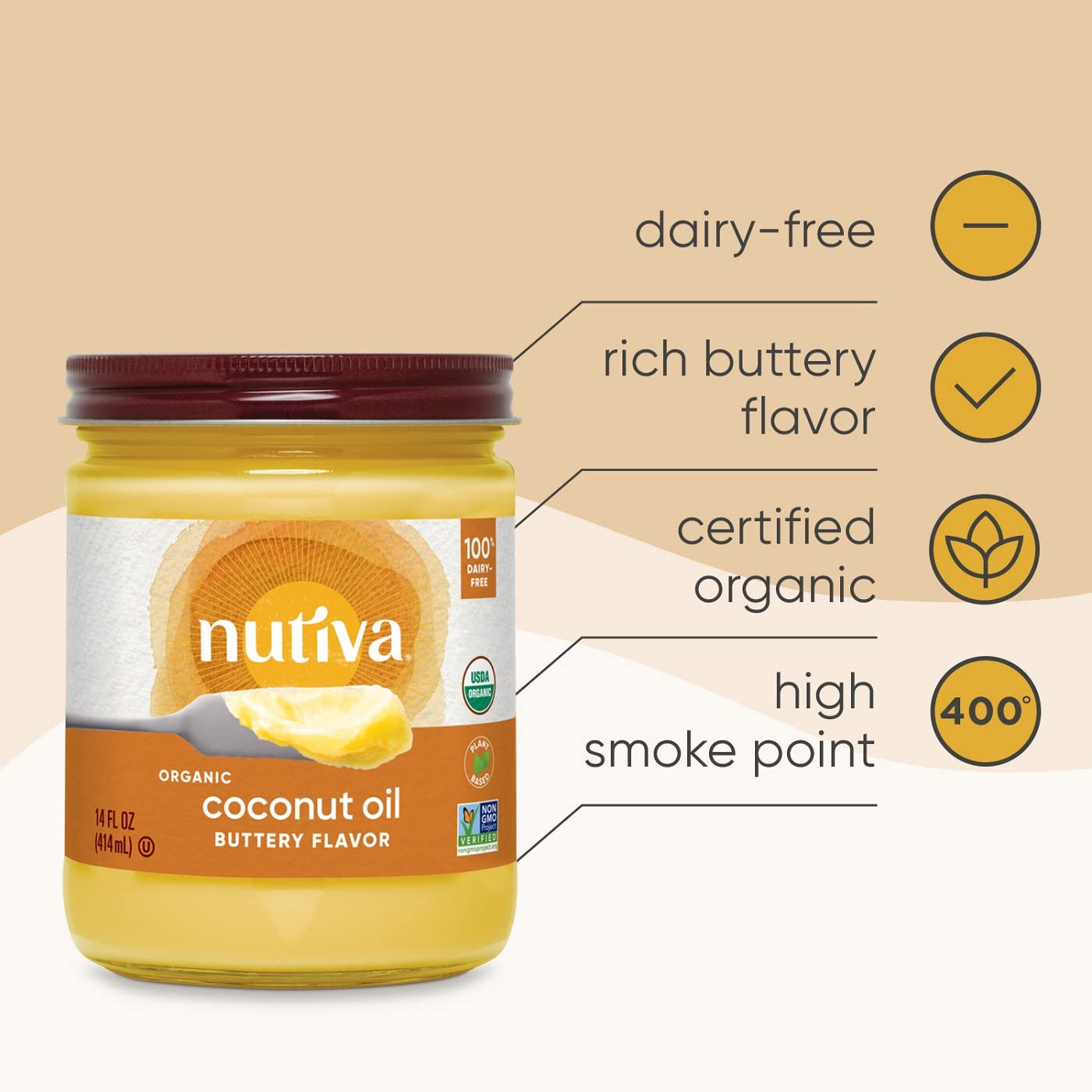 Nutiva, Oil Coconut Buttery Organic, 14 Fl Oz