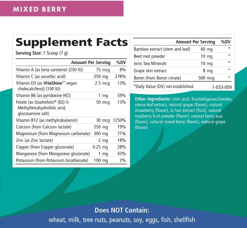 Ionic Fizz Calcium Plus by Pure Essence - Perfect Calcium/Magnesium Ratio with Vitamin A, B, C, D and Potassium Strong Bones - Mixed Berry - 7.41 oz