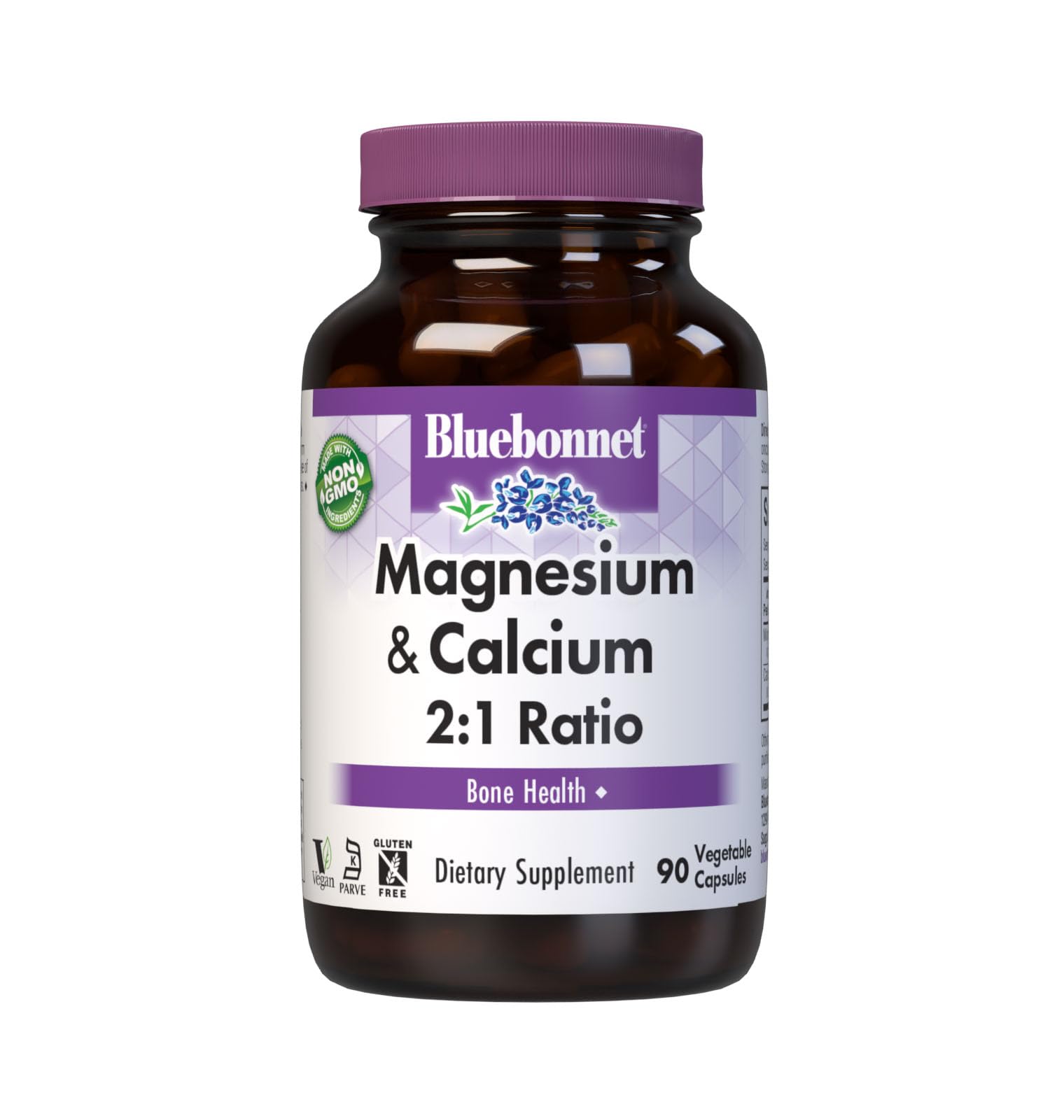 Bluebonnet Nutrition Magnesium & B6 – 400 mg Magnesium Oxide & Aspartate with Vitamin B6 25 mg – Heart & Brain Magnesium Complex for Women & Men* - Non-GMO, Vegan, Gluten-Free - 90 Vegetable Capsules