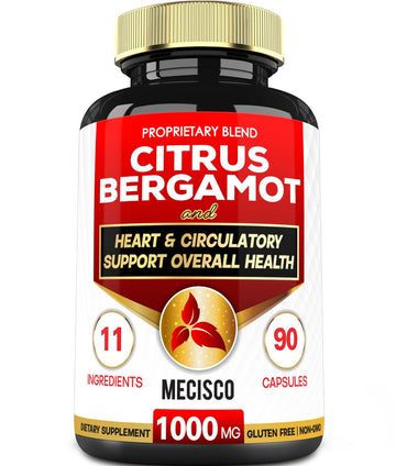 Mecisco 11 in 1 Citrus Bergamot Supplement 1000mg with Black Chokeberry, Berberine HCl & More - 90 Capsules - Supports Heart Health, Immune System, Energy Production MeciscoBuy Supplements Australia