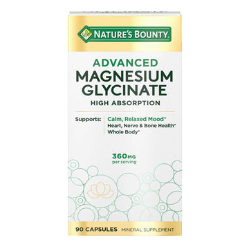 Nature's Bounty Calm Magnesium Glycinate Supplement - High Absorption Magnesium for Relaxed Mood, Heart & Bone Health, 90 Capsules Nature's BountyBuy Supplements Australia