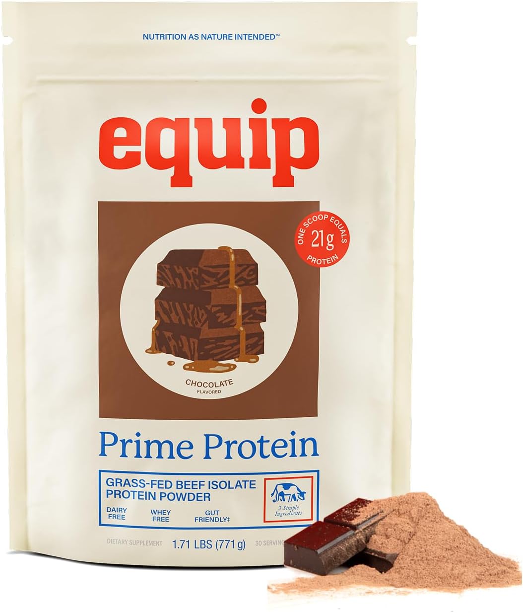 Equip Foods Chocolate Prime Protein Powder - Salted Caramel (x2) & Chocolate (x2) - Grass-Fed Isolate Beef Protein Powder - Paleo and Gluten Free - Helps Build and Repair Tissue
