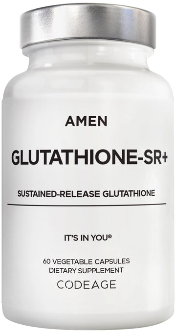 Amen Glutathione-SR+ Advanced Sustained-Release Supplement - 2-Month Supply - Reduced L-Glutathione - Galactomannans Fenugreek Seed - Time-Reduced Matrix - Non-GMO - 60 Capsules AmenBuy Supplements Australia