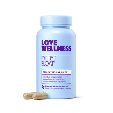 Love Wellness Bye Bye Bloat | Digestive Enzymes for Fast Acting Bloating Relief for Women | Helps Reduce Water Retention & Gas Relief | Supports Digestive Health
