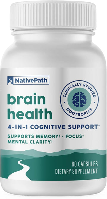 NativePath Brain Health Nootropic, Bacopa & Alpha GPC, 30 Servings | Ginkgo & CoffeeBerry, Supports Memory, Focus & Mental Clarity, Standardized Branded Actives