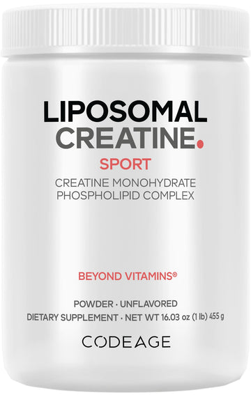 Codeage Liposomal Creatine Powder Supplement - 3-Month Supply - 5000mg Creatine Monohydrate Pre Workout & Post Workouts - Unflavored Creatine, Pure Creatine Powder, Creatinine for Sports - 90 Servings CodeageBuy Supplements Australia
