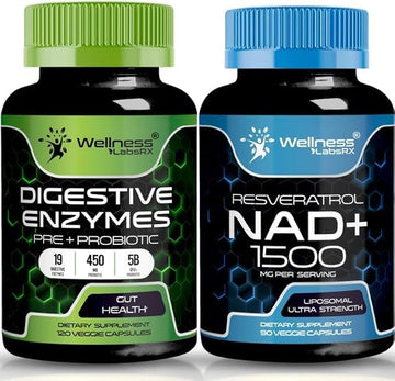 WELLNESS LABSRX NAD Supplement Capsules | Digestive Enzymes Capsules | Bundle