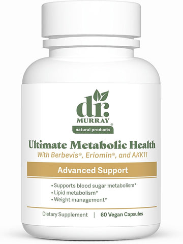 Dr. Murray's Ultimate Metabolic Health - Berbevis® Berberine Phytosome + Eriomin® Citrus Flavonoids + Ceylon Cinnamon + Akkermansia AKK11® Probiotic | Vegan | GMP Certified | 60 Capsules