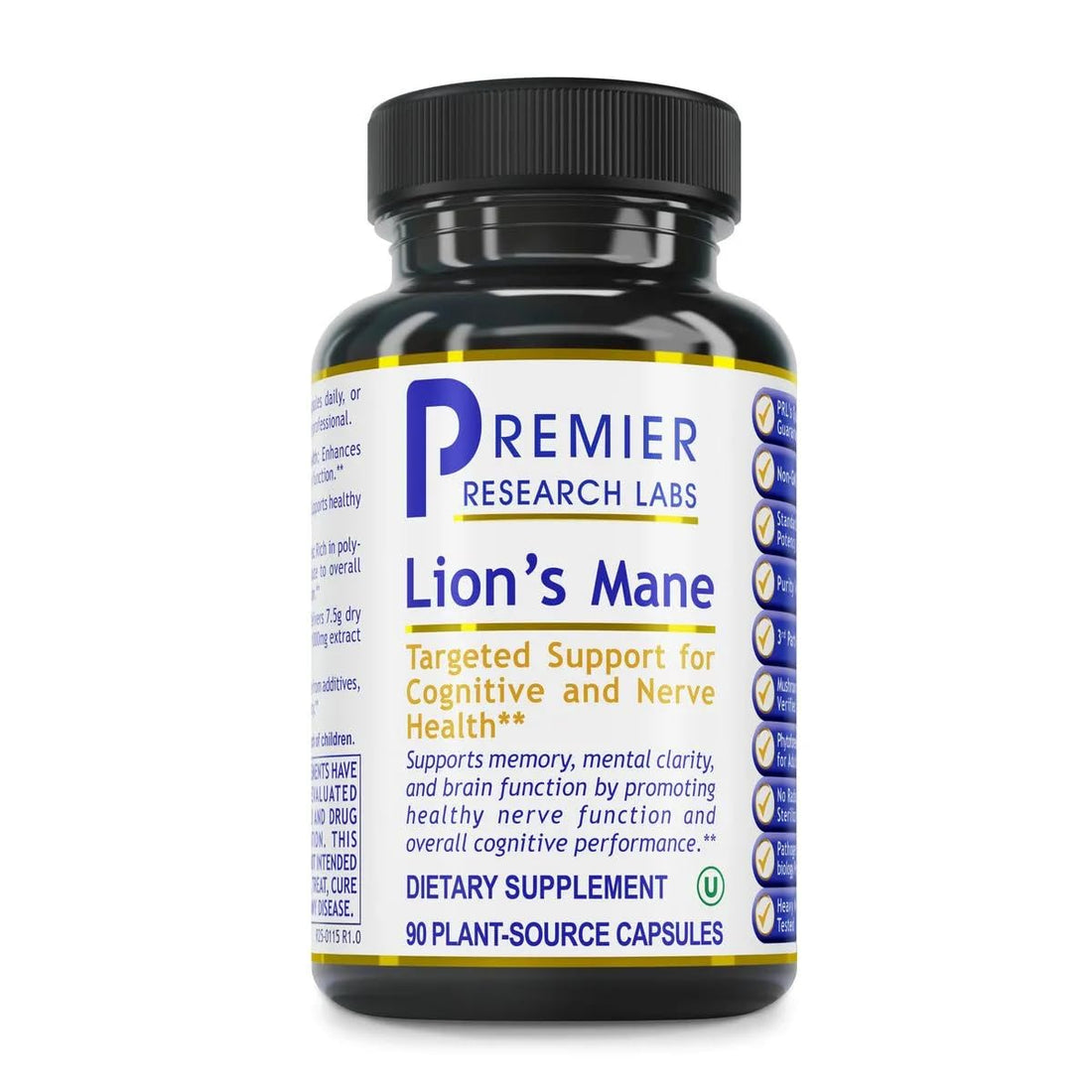 Premier Research Labs Lion's Mane - Lions Mane Mushroom Supplement Capsules for Focus, Memory, & Brain Support for Adults & Kids, 1000mg Premium Extract Per Serving - 90 Vegetarian Capsules Premier Research LabsBuy Supplements Australia