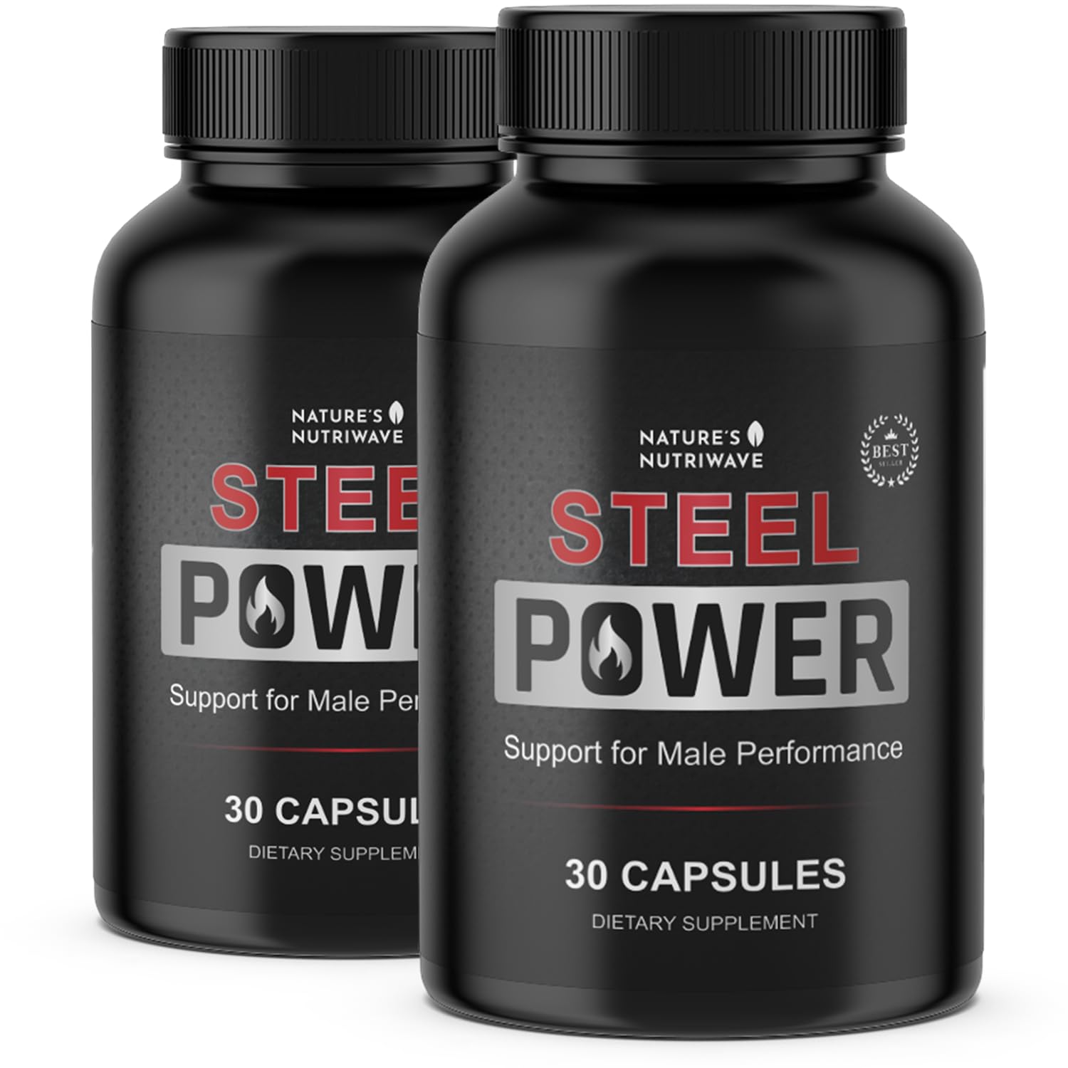 Steel Power – L-Citrulline, L-Carnitine & Maca – 30 Ct, 1 Month Supply | L-Citrulline, L-Carnitine, Maca Root & Pine Bark Extract | Non-GMO, Made in USA | Easy-to-swallow daily capsule