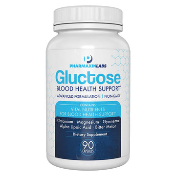 Gluctose Blood Health Support Supplement - Advanced Formula for Men & Women - Chromium, Magnesium, Alpha Lipoic Acid, Bitter Melon, Gymnema - 90 Day Supply / 90 Capsules Pharmaxin LabsBuy Supplements Australia