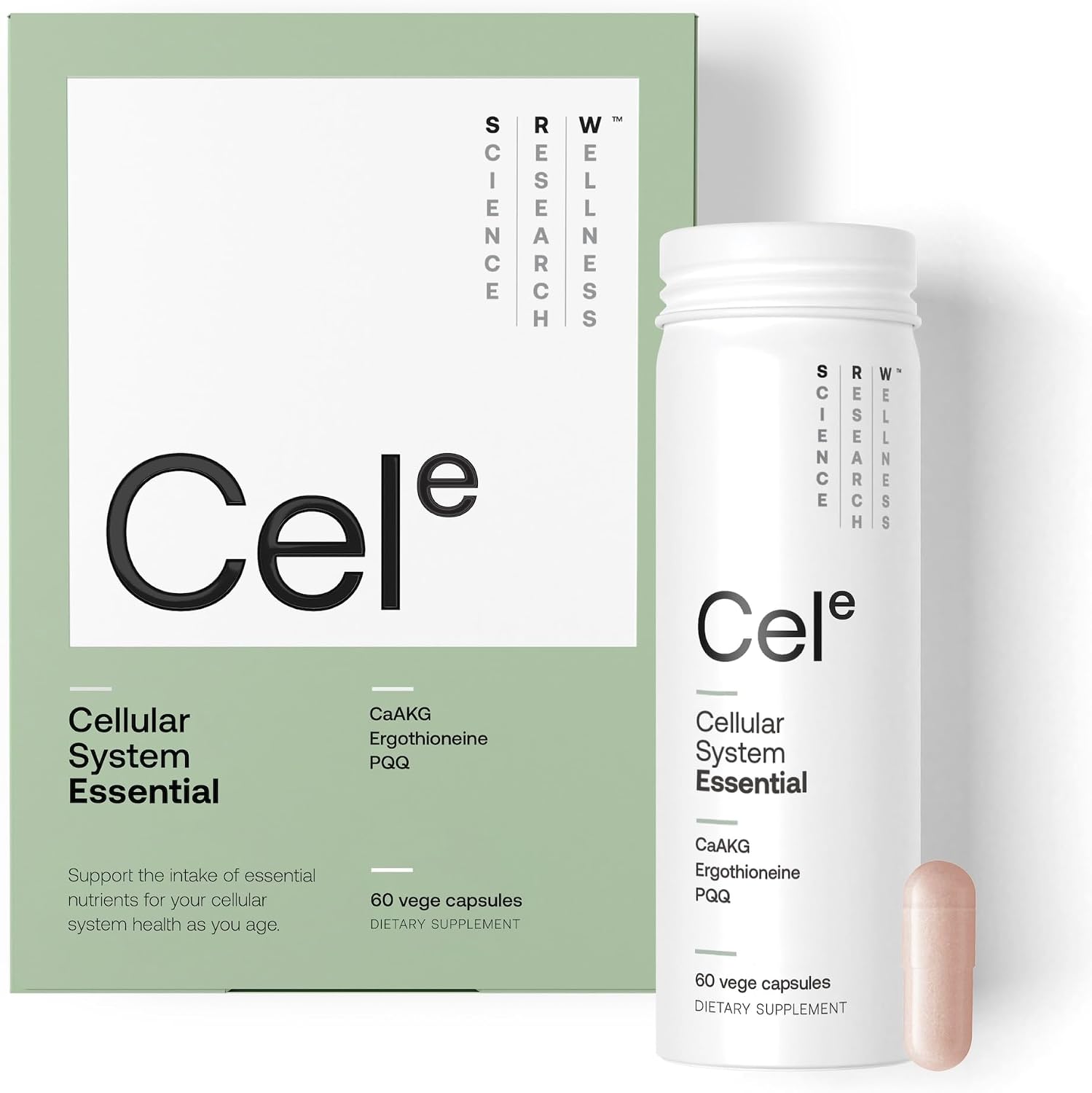 SRW Cel Essential | Wellness Supplement for Healthy Aging and Longevity | Supports Energy, Mental Performance + Muscle Health | 17 Vitamins & Minerals | Suitable for All Ages | 60 Capsules