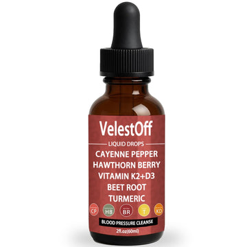 Velestoff Cayenne Pepper & Cayenne Pepper Drops Liquid Supplement with Hawthorn, Beet Root, Turmeric, Vitamin K2 D3 NutralisBuy Supplements Australia