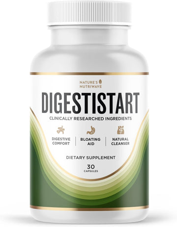DigestiStart – Wild Yam, Poria Cocos & Bacopa – 30 Ct, 1 Month Supply | Wild Yam, Poria Cocos & Bacopa Monnieri | Non-GMO, Made in USA | Easy-to-take daily capsule