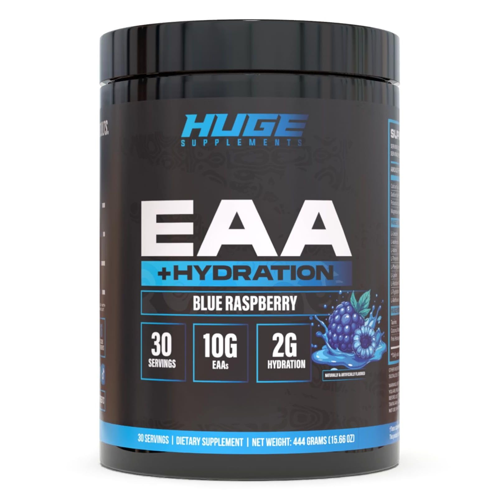 Huge EAA + Hydration, Essential Amino Acids Powder, EAAs & BCAAs, Intra & Post Workout Recovery Powder, Muscle Growth, Recovery & Performance, 10g EAAs & Electrolytes, Kiwi Blueberry, 30 Servings