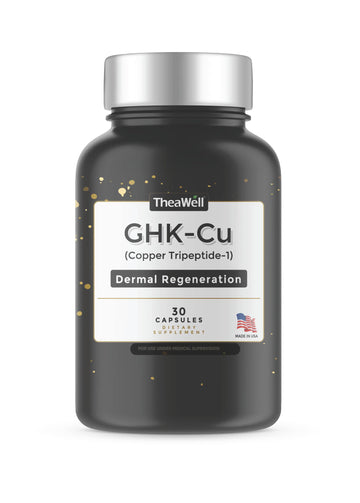 TheaWell GHK-Cu Copper Tripeptide-1, 5mg with MSM, Biotin, Zinc, Bioperine Black Pepper Extract, Dermal Regeneration, Hair Skin and Nails Support, 30 Vegan Capsules, Made in USA TheaWellBuy Supplements Australia