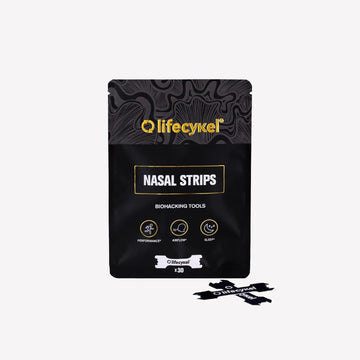 Lifecykel Performance Nasal Strips - 30 Count Breathing Strips for Better Sleep, Snoring Relief & Athletic Performance - Drug Free Nose Strips for Congestion & Enhanced Airflow