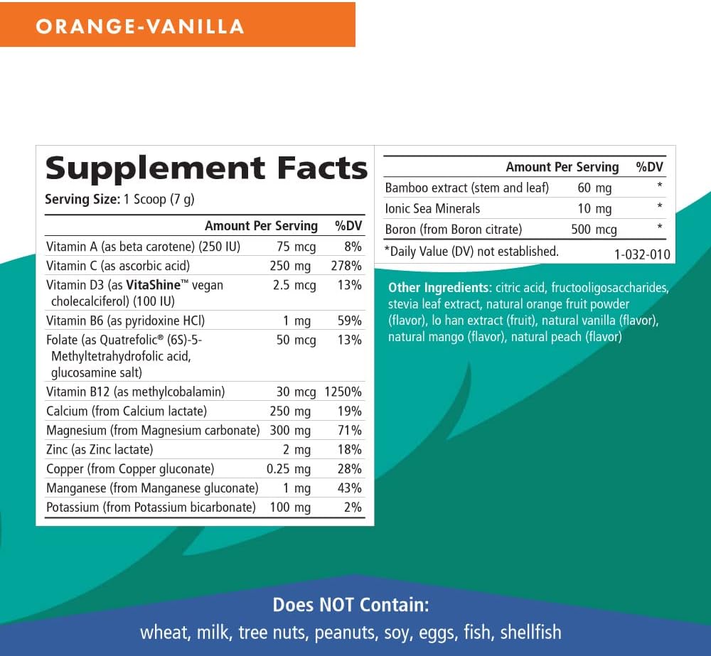 Ionic Fizz Calcium Plus by Pure Essence - Perfect Calcium/Magnesium Ratio with Vitamin A, B, C, D and Potassium Strong Bones - Orange Vanilla - 14.82 oz