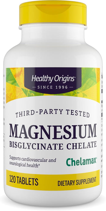 Healthy Origins Magnesium Bisglycinate Chelate (Chelamax®) 200mg, 360 Tablets