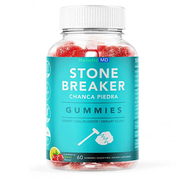 Holistic MD Stone Breaker Chanca Piedra 1,500mg Gummies Kidney Stones Cleanse Gallbladder Formula | Plus Cranberry Extract Might Help Urinary Tract Flush Impurities | Fast Absorption Sugar Free 60ct Holistic MDBuy Supplements Australia