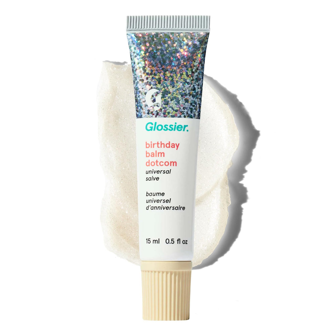 Glossier Balm Dotcom Hydrating Lip Balm - Universal Salve, Up to 12Hr Moisture - Lanolin, Beeswax & Castor Oil for Dry Lips, Cuticles & Skin - Birthday, Clear Soft Shimmer, 15ml GlossierBuy Supplements Australia
