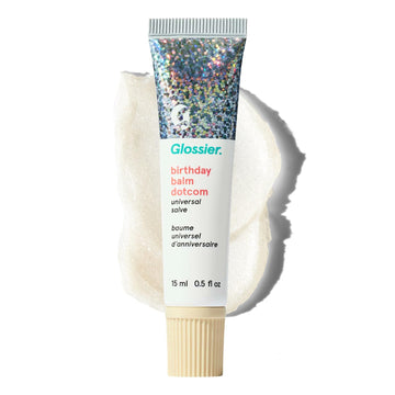 Glossier Balm Dotcom Hydrating Lip Balm - Universal Salve, Up to 12Hr Moisture - Lanolin, Beeswax & Castor Oil for Dry Lips, Cuticles & Skin - Birthday, Clear Soft Shimmer, 15ml GlossierBuy Supplements Australia
