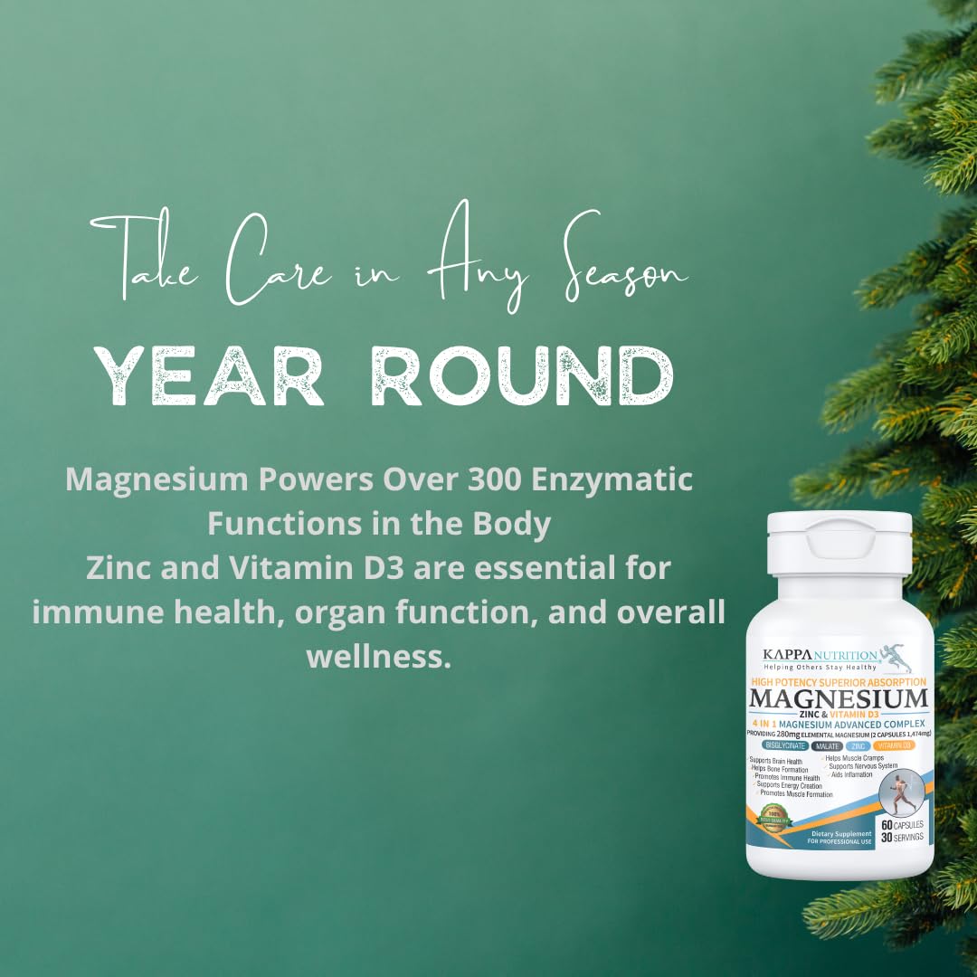 Kappa Nutrition magnesium supplement bottle on a white background